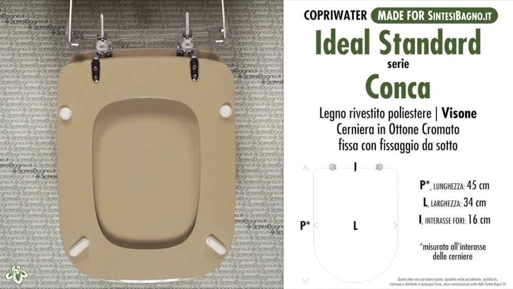 L'abattant WC PARFAIT (modèle rectangulaire et ancien) de la série IDEAL  STANDARD CONCA ! - Ricambi COPRIWATER - GEBERIT - NOVELLINI - INDA